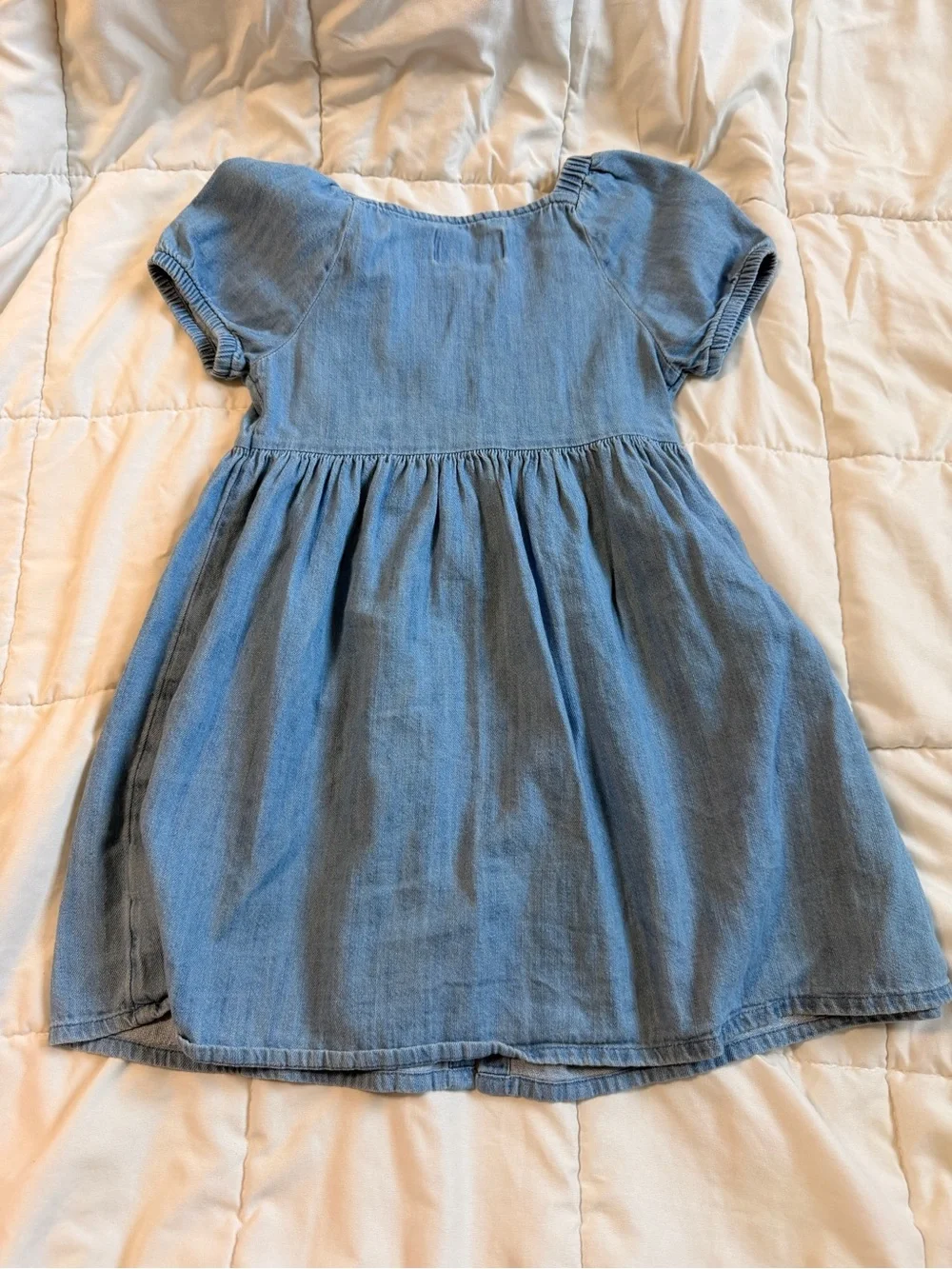 Old Navy Light Denim Blue Button-Front Kids Dress